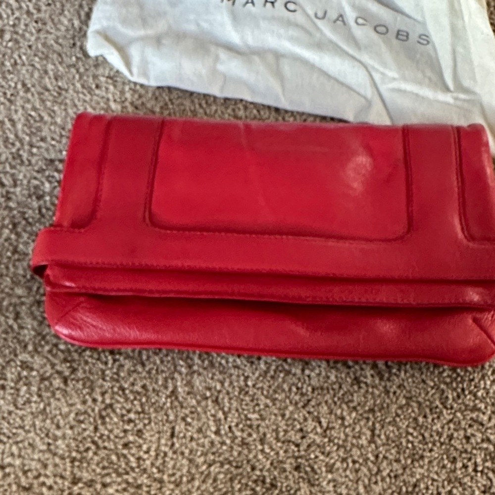 Marc Jacobs Red Leather Clutch - Picture 3 of 12